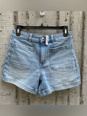 NWT Madewell Women's Denim Emmet Short Patch Pocket Kara Wash Comfort Stretch 26